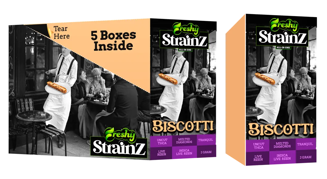 Strainz Strainz 2G THCA Disposable Vape – Biscotti – Freshy